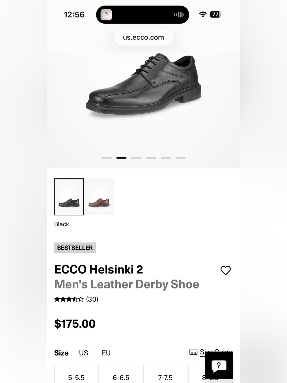 NIB Ecco Helsinki 2 Black Men's Oxford Dress Shoes Size 43 (US 9-9.5)
